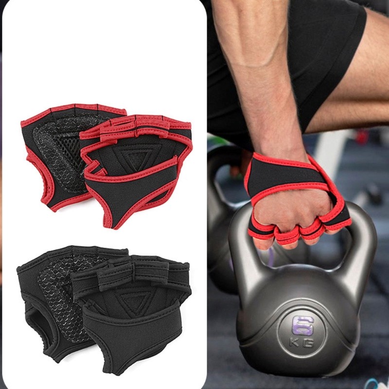 Mon Palms Protectors Antislip Four Finger Workout Gloves Gym Weight Lifting Gloves