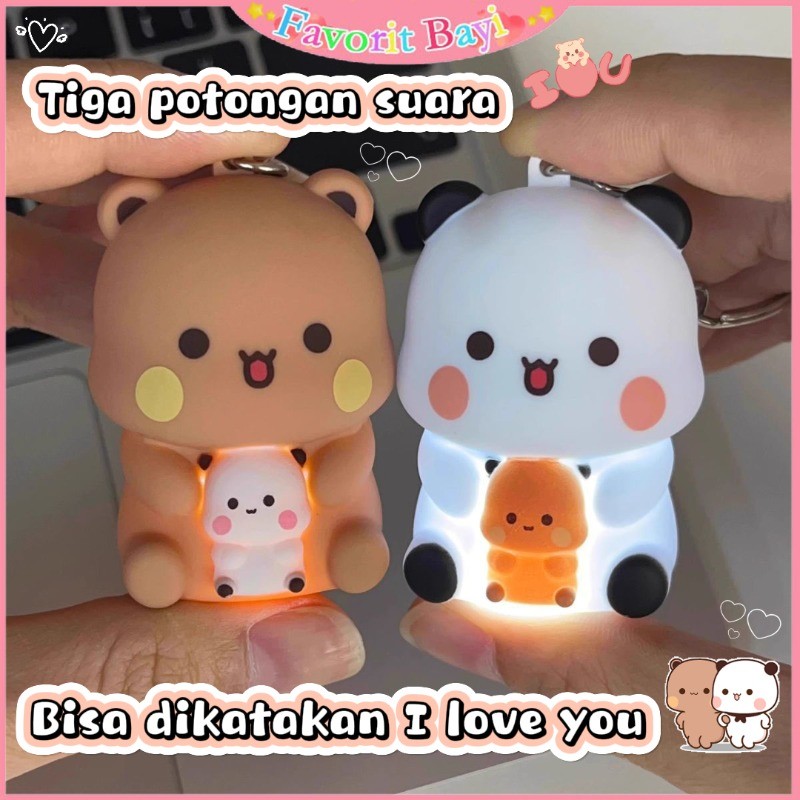 Bubu Dudu พวงกุญแจ Caya I Love You พวงกุญแจเสียงน่ารัก Mini รูปของขวัญสําหรับกระเป๋าและพวงกุญแจกุญแจ