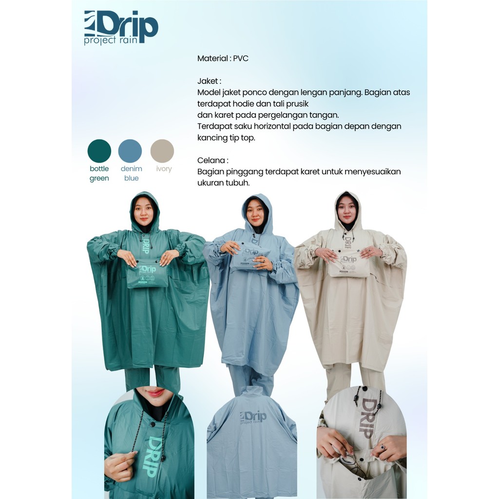 Drip Project Rain Sleeve Poncho เสื้อกันฝน || เสื้อกันฝนสุนทรียศาสตร์