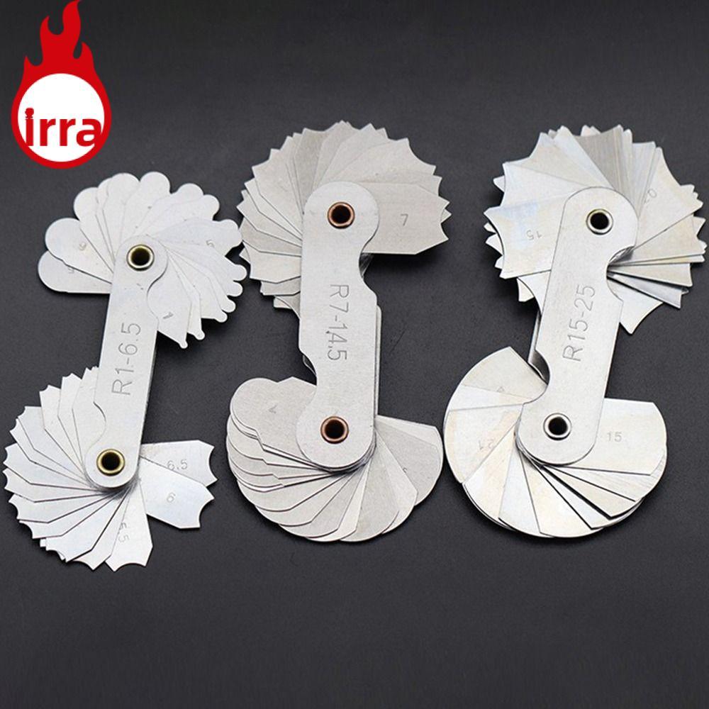 IRRA 16 ชิ้น/เซ็ต Radius Gauge Radius Fillet Gauge วัด Gage สแตนเลสตัวอย่าง R Gauge