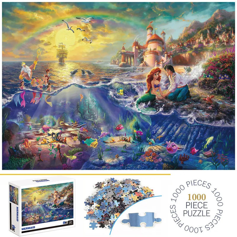 1000 Pieces Mermaid Jigsaw Puzzles for Adults Home Decor Games Family Fun Floor Puzzles Educational 