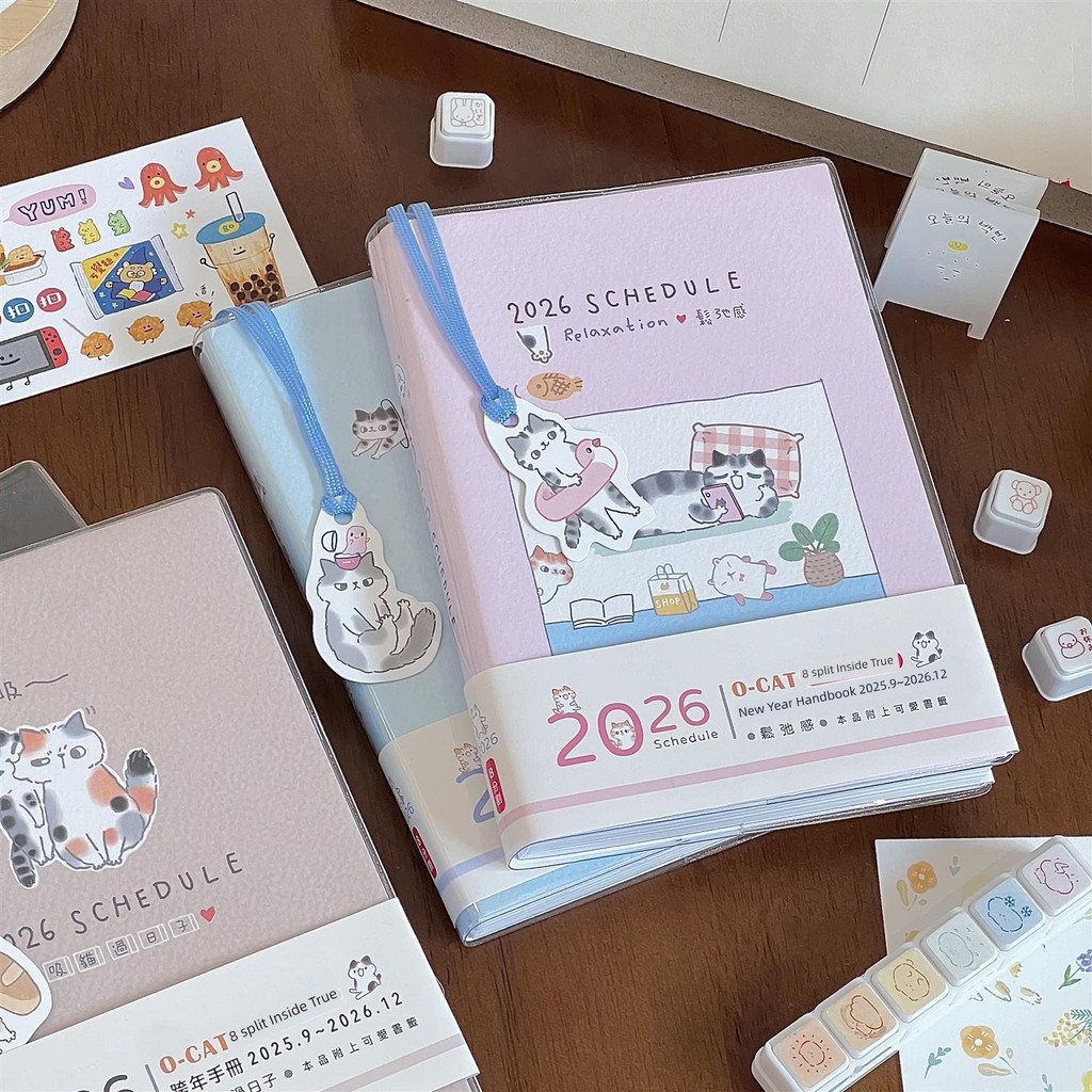 planner แพลนเนอร์ 2026 2026 B6 Ignore Cat Month Weekly Plan Clock Card Schedule Book Student Cute Co