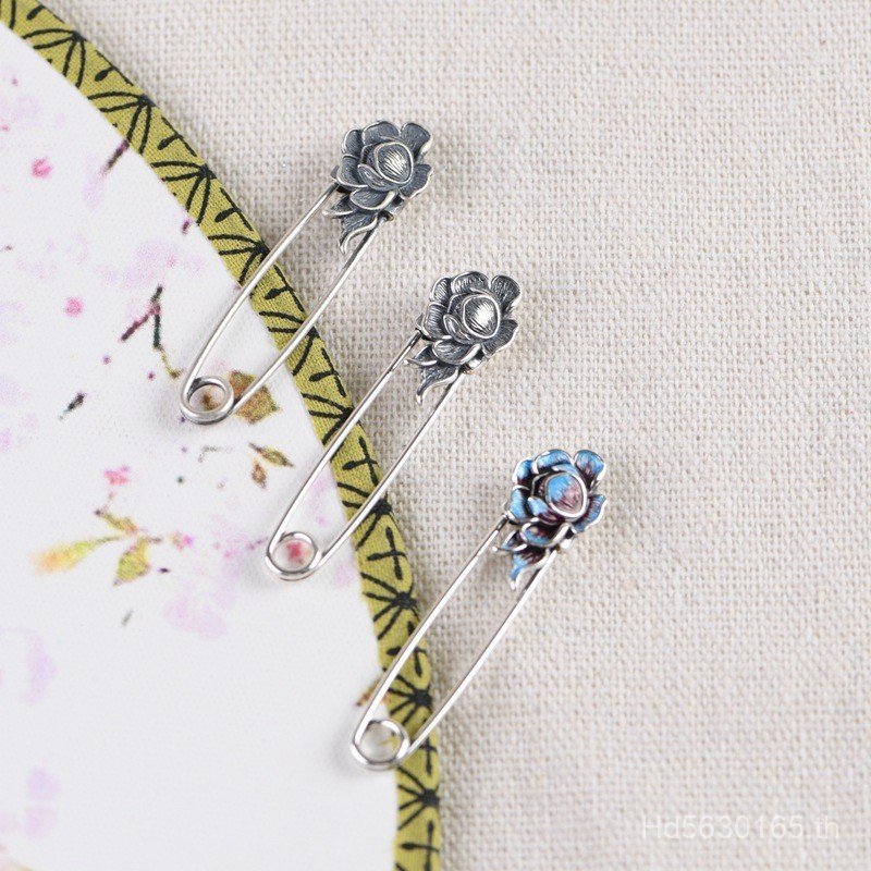 เครื่องประดับเงินผู้หญิงขายส่งอุปกรณ์เสริม Pin Golden Deer King ดอกไม้ S925 Silver Design เข็มกลัด C