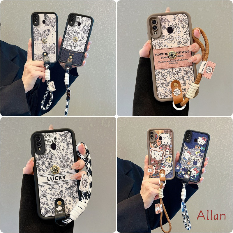 สําหรับ เคส samsung a30 a20 m10s กรณี TPU หุ้มหนังเชือกเส้นเล็กกันกระแทกเคสโทรศัพท์ BBND