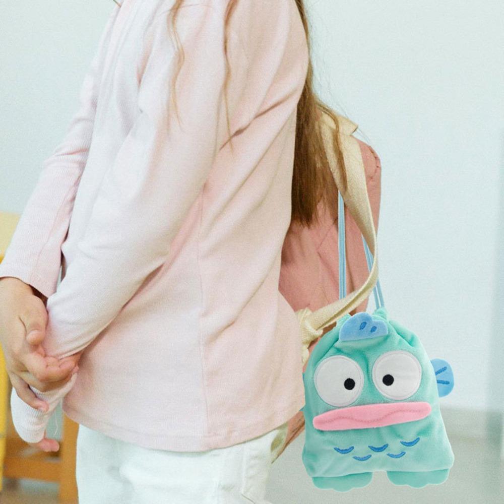 BRUCE My Melody Drawstring Pouch, สไตล์ญี่ปุ่น Kawaii Hangyodon Storage Pouch, Multifunctional Marumofubiyori Cogimyun Kitty Cat Kuromi Drawstring Bag การเดินทางเพื่อธุรกิจ