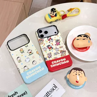 น่ารัก Crayon Shinchan 3D Pop Magnetic Stand TPU เคสโทรศัพท์สําหรับ iPhone 17/16/15/14/13/12/11, กันกระแทกกันฝุ่น Scratch-Resistant ฝาครอบป้องกัน, การ์ตูนอินเทรนด์โทรศัพท์แม่เหล็ก Ac