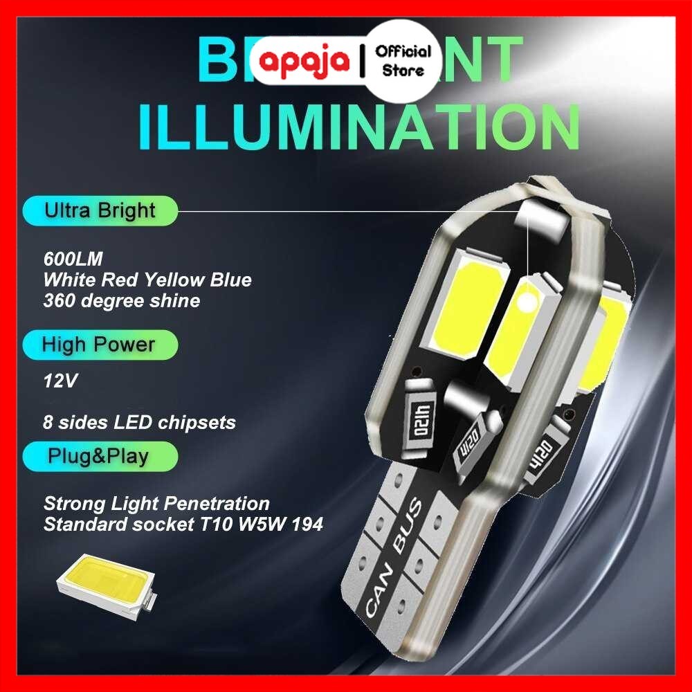 Apaja LED Canbus LED ไฟจอดรถรถยนต์ T10 W5W 12V Cool White 1 ชิ้น - 8SMD