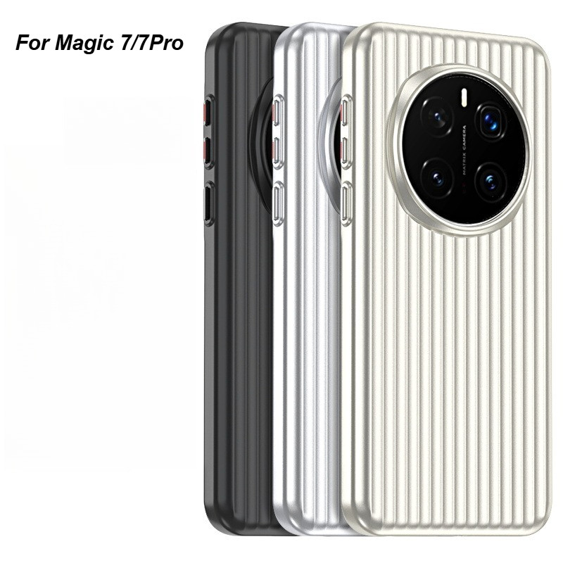 เคสโทรศัพท์ฝ้าทาสีโลหะ สําหรับ HONOR magic 7 Pro ปุ่มโลหะอิสระป้องกันการตกเปลือก ฝาครอบป้องกันแม่เหล็กน้ําหนักเบา