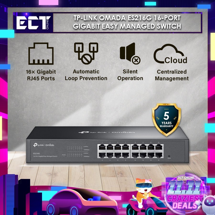 TP-Link Omada ES216G 16-Port Gigabit Easy Managed Switch