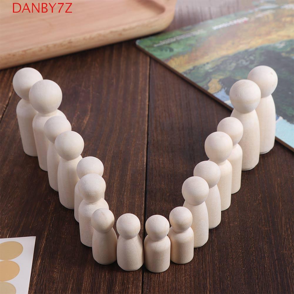 DANBY7Z ไม้ Peg ตุ๊กตา 20 ชิ้น DIY สําหรับเด็กเด็ก Handmade 35/43/53/65 มม.หุ่นหัตถกรรมไม้