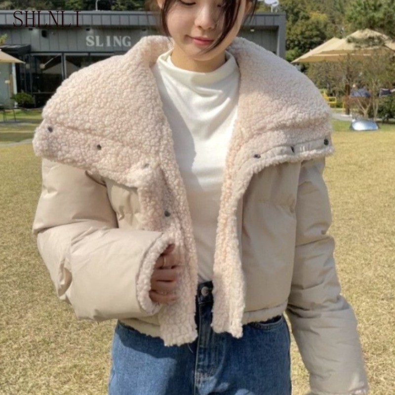 แจ็คเก็ตสไตล์อินผู้หญิง ทำจากเนื้อแกะและขนสัตว์ มีปกฝรั่งเศสสีทึบ เหมาะสำหรับฤดูใบไม้ร่วงและฤดูหนาว ราคา ถูกที่สุด ดีลบีเคเค แกลเลอรีภาพที่ 7
