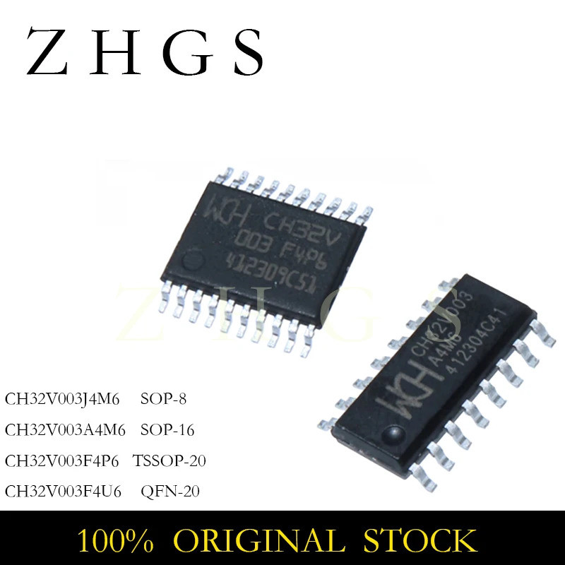 5PCS CH32V003J4M6 SOP-8 CH32V003F4U6 QFN-20 CH32V003F4P6 TSSOP-8 CH32V003A4M6 SOP-16 CH32V003 J4P CH