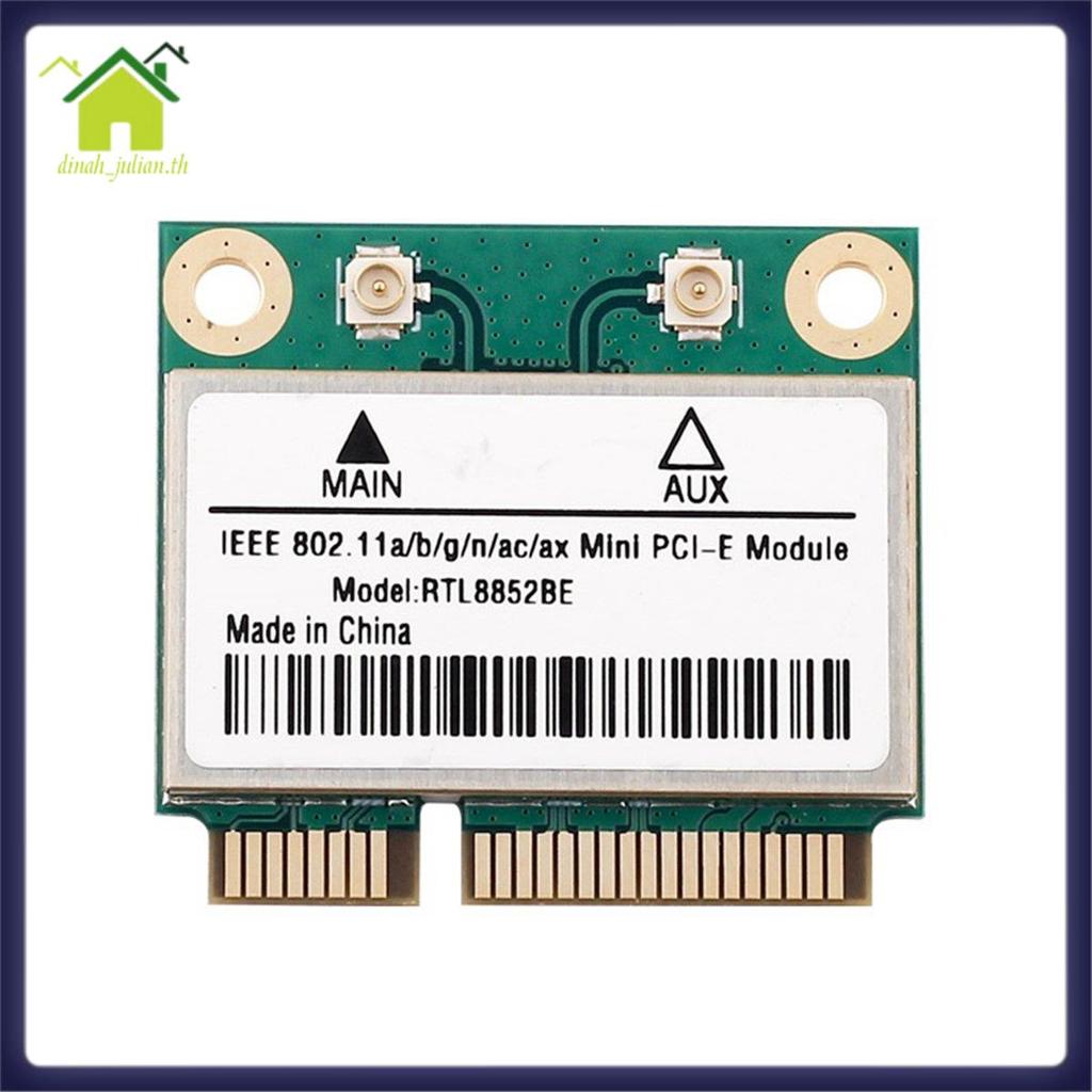 RTL8852BE การ์ดเครือข่าย WiFi 6 1800Mbps BT 5.2 Dual Band ไร้สาย MiniPCIe 802.11ac/Ax 2.4G/5 Ghz -MI