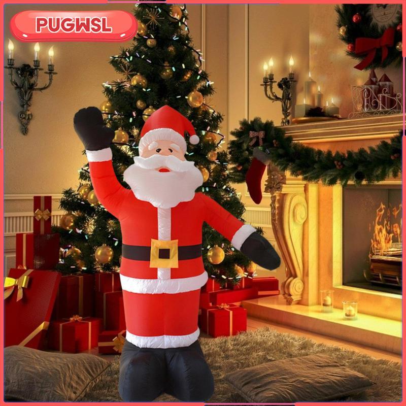 [ปั๊ก] ยักษ์ 94 นิ้วซานตาคลอสพองเคลื่อนไหวพร้อมไฟ นํา เครื่องประดับตกแต่ง