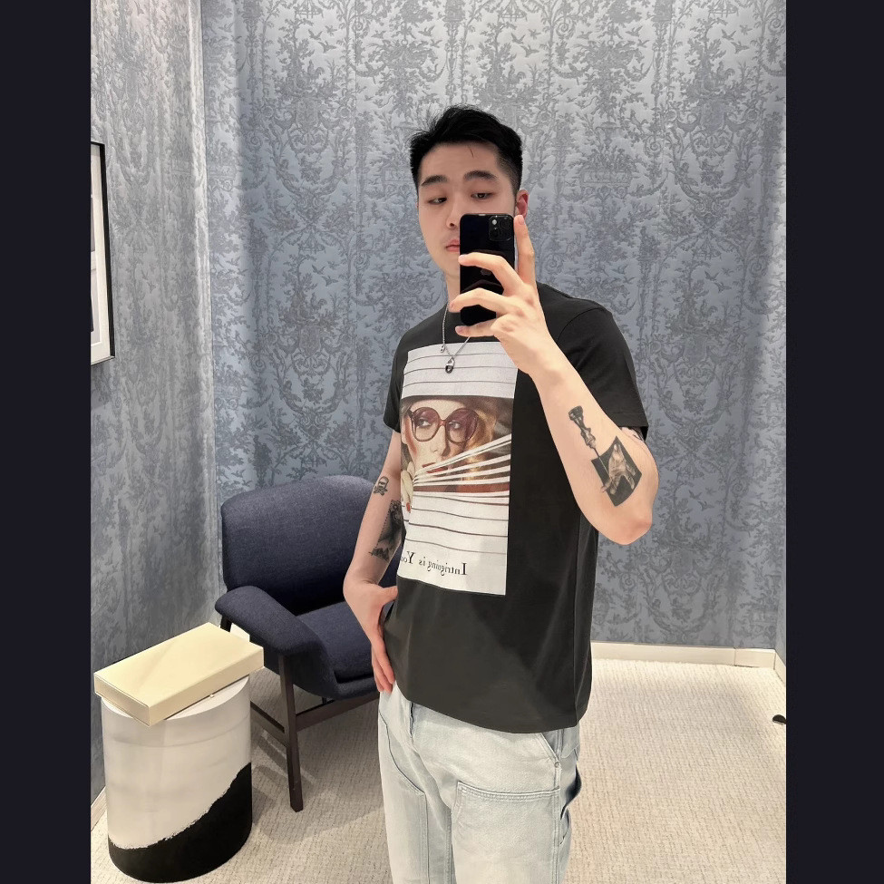 Q8UD DI# Summer Character Pattern Print Round Neck Short Sleeve Couple Loose Versatile Fashion Pullo