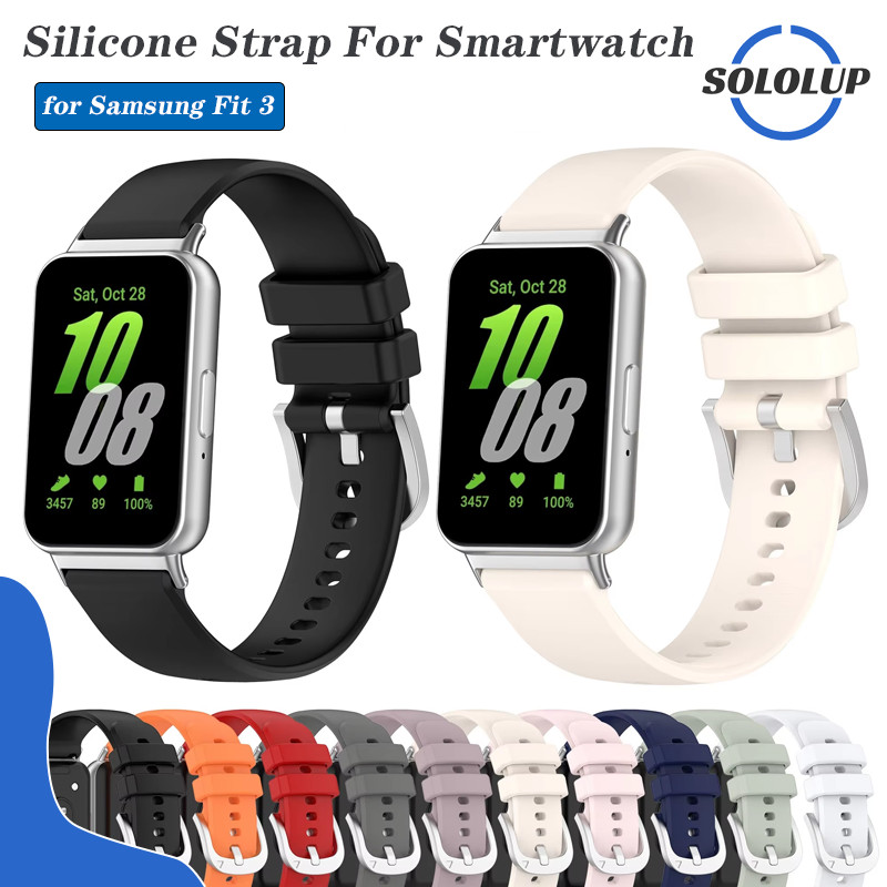 สายยางรัดสำหรับ for Samsung Galaxy Fit 3 Smartwatch สายกีฬาซิลิโคนเข็มขัดวงอุปกรณ์เสริมสำหรับ for Samsung Fit 3