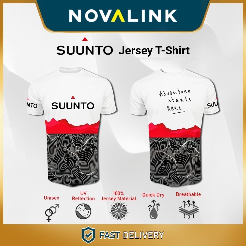 SUUNTO Running T-Shirt Jersey Baju Jersey Running T-Shirt เสื้อยืดกีฬา เสื้อยืดไมโครไฟเบอร์ Unisex
