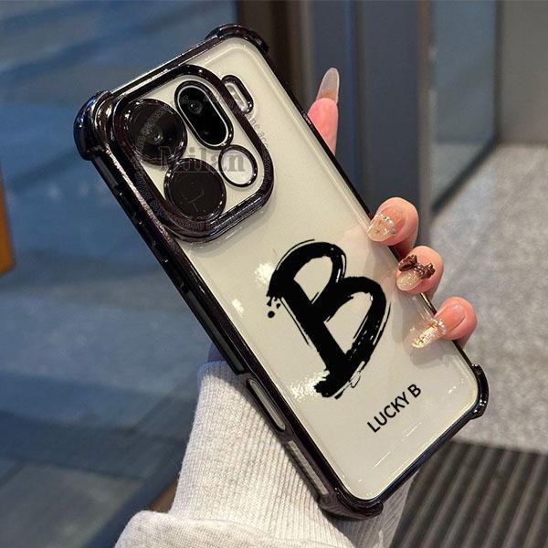 เคส OPPO Find X9 เคส OPPO Find X9 Pro เคสโทรศัพท์มือถือกันกระแทกแบบหนา 4 มุม เคสตัวอักษร Lucky ชุบไฟฟ้า เคสนิ่มพร้อมฟิล์มติดเลนส์ในตัว