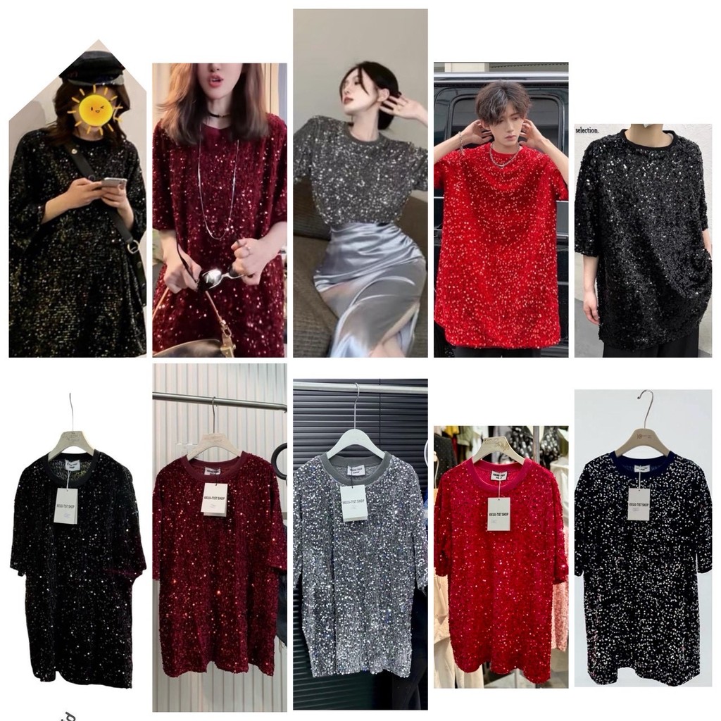 เสื้อกลิตเตอร์วิ้ง โอเวอร์ไชส์ by KKUUTIST ไซส์ใหญ่ ใส่สบาย