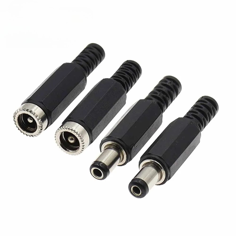 10PCS 24V 12V 3A พลาสติกปลั๊กชาย + หญิงแผง Socket Mount แจ็ค 5.5x2.1 มม.DC Power Connector ไฟฟ้าอุปกรณ์ 5.5*2.5