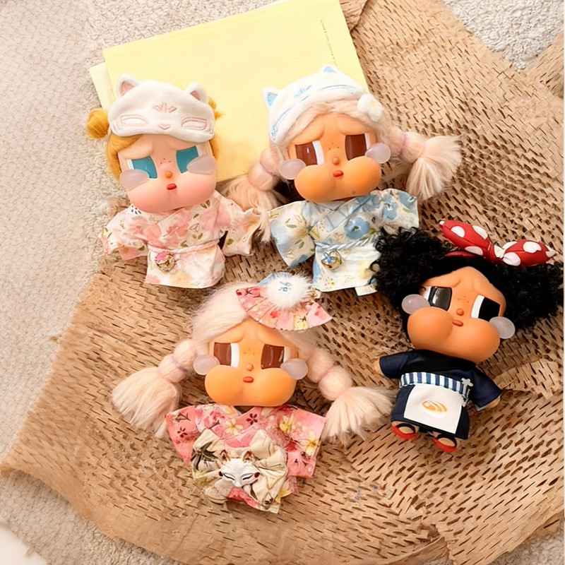สําหรับ Crybaby Vacation Mode บนเสื้อผ้าชุดกิโมโนสําหรับ Labubu 15-17 ซม.ตุ๊กตาซูชิชุดเสื้อผ้าอุปกรณ์เสริม