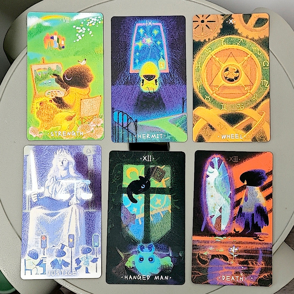 U-no กับ Sun Tarot 78 ชิ้นน่ารักไพ่ทาโรต์ตามระบบ Rider Unmistakably Whimsical สไตล์ 10.3*6 ซม.