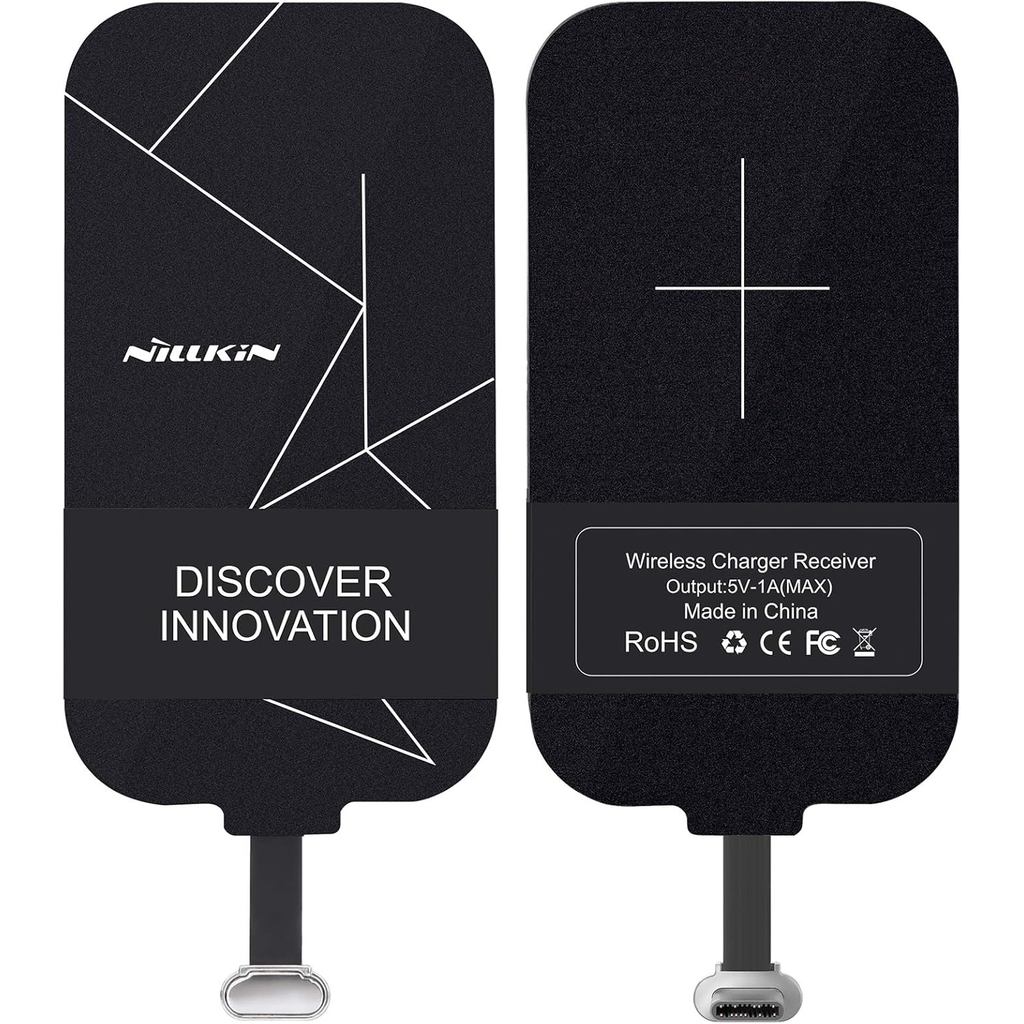 ตัวรับสัญญาณชาร์จไร้สาย Type C, Nillkin Magic Tag USB C Qi Wireless Charger Receiver ชิปสําหรับ Goog