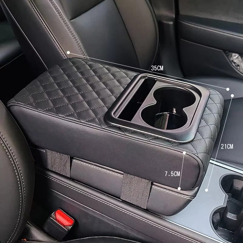 Auto Center คอนโซลพนักพิงเบาะ 2 ถ้วยผู้ถือพนักพิงความสูง Pad Auto Amrest หมอน Pad สําหรับ All Seasons