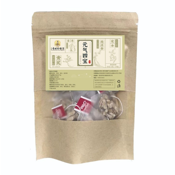 Li Shizhen Industry Four Treasures of Vitality Tea โสมอบเชยข้าวสาลีฤดูหนาวโสม Vitality Health Tea ปร