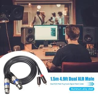 จัดส่งที่รวดเร็ว1.5m 2 XLR ถึง 2 RCA Dual XLR หญิงคู่ RCA ชายสัญญาณสายแพทช์ HIFI Extension สําหรับไมโครโฟนผสม