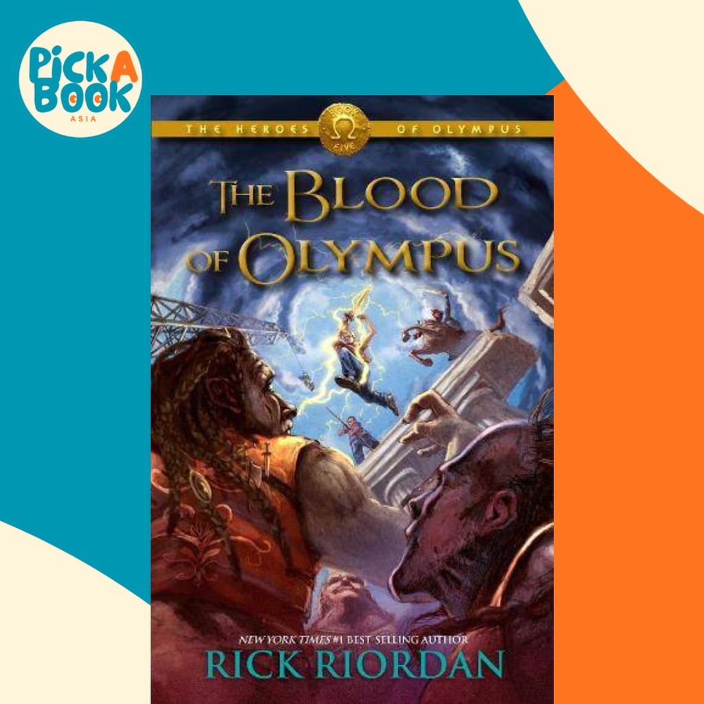 - Heroes of Olympus, The, Book Five: Blood of Olympus, by Rick Riordan (ฉบับสหรัฐอเมริกา, ปกแข็ง)