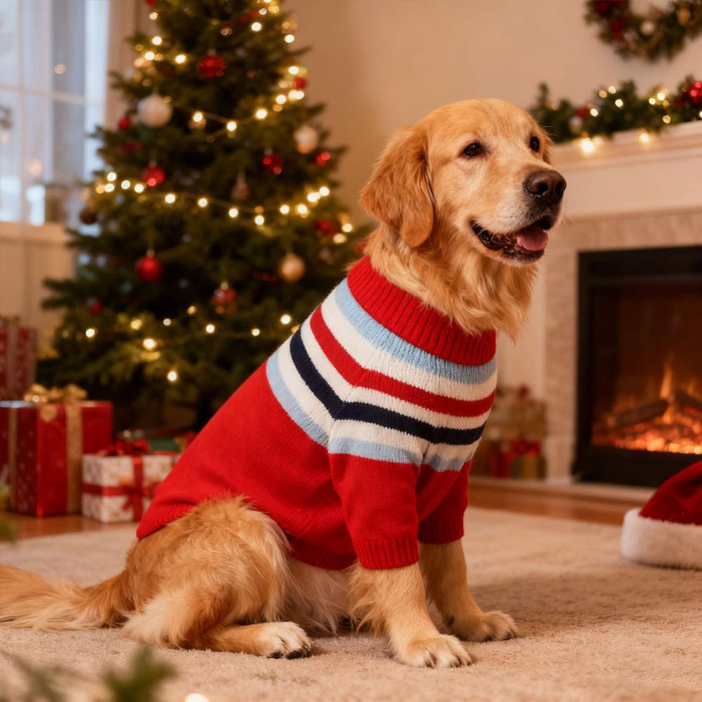 HITTIME 1.5-40 กก.เสื้อผ้าสุนัขฤดูหนาวที่อบอุ่นลูกสุนัขแมวเสื้อกันหนาวสําหรับขนาดเล็ก Medeium สุนัขขนาดใหญ่ถักเสื้อกันหนาว Pug Chihua Coat Bulldog Pullover สัตว์เลี้ยงเสื้อผ้า L5M1 - รูปที่ 2