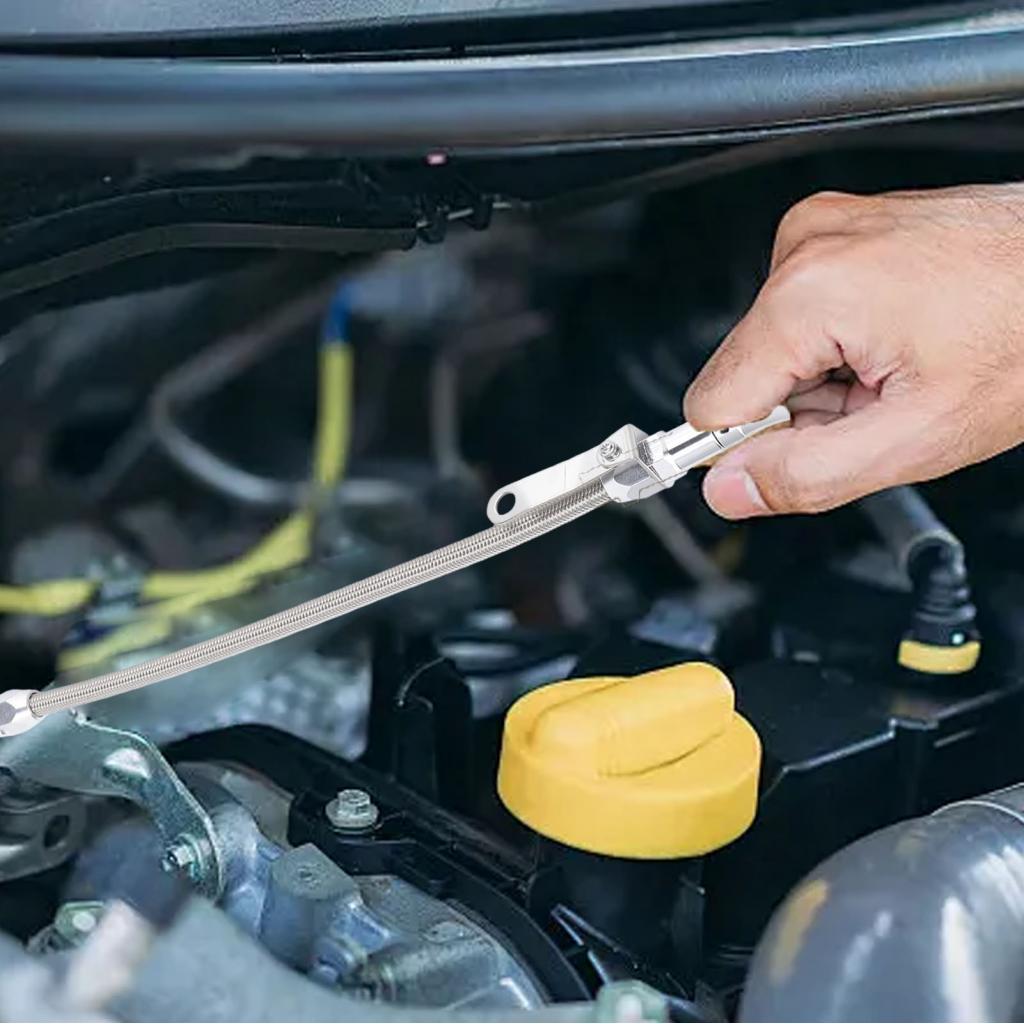 3elife-TH สแตนเลสยืดหยุ่นน้ำมัน Dipstick และชุดหลอด 20in สกรูเปลี่ยนสไตล์สำหรับ SB 289 302 351W BB 4