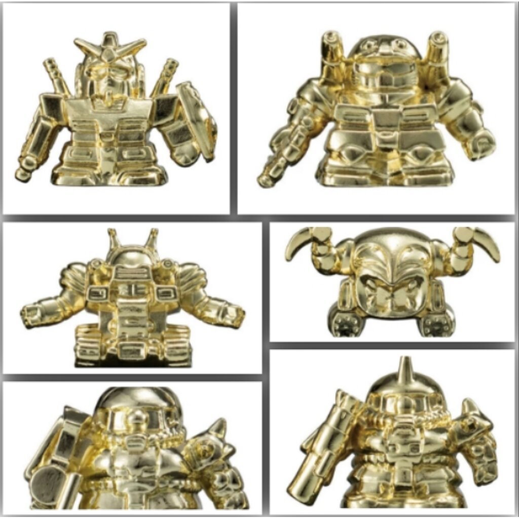 Gashapon Bandai 4582769927586 *ได้ครบ 6 แบบ สีทอง * Mobile Suit Gundam Diecast Gashapon Warriors Series