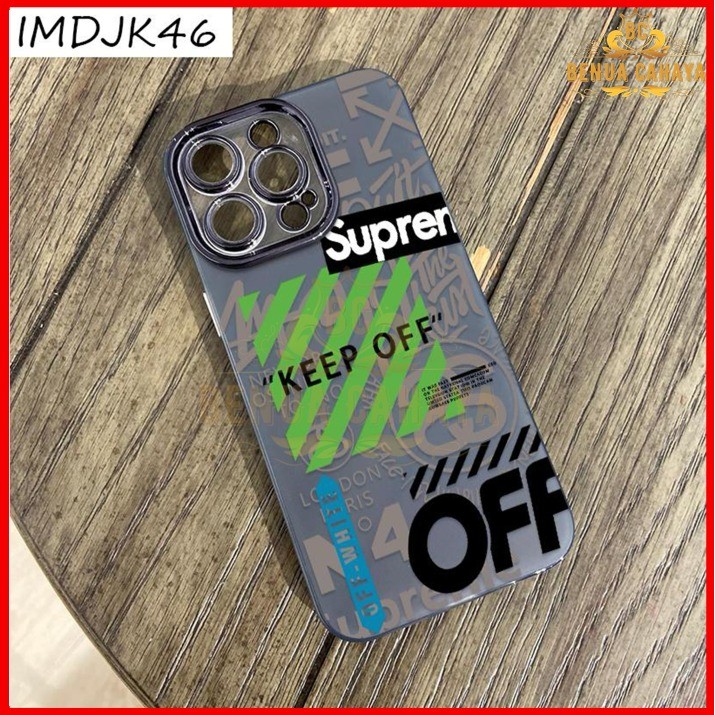 CASE HYBRID HOLOGRAM LENS CHROME HYPE LINE MOTIF สําหรับ IPH0NE 16 16E 16 PLUS 16 PRO MAX 15 15 PLUS