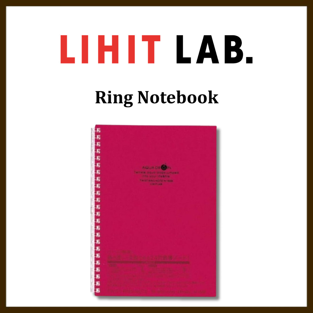 Lihit Lab Opening Ring Notebook Twist Ring Notebook A5 24 Holes Red N1658-3