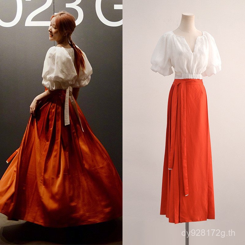 Hanfu หญิงแฟชั่นระดับไฮเอนด์ Xu Jiao ชุดกระโปรงพร้อมสต็อก ดีไซน์คลาสสิคและผสมผสานได้หลายสไตล์