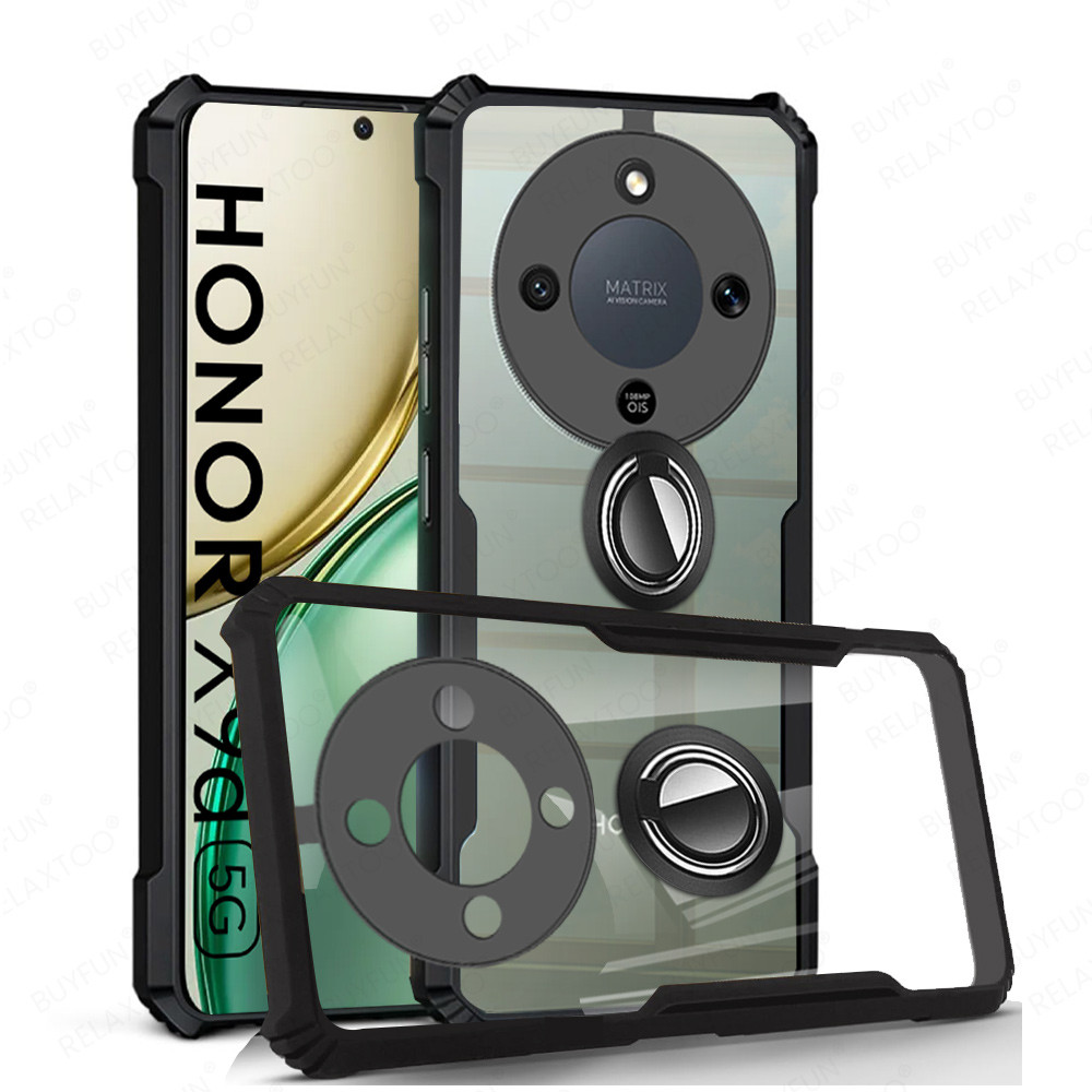 สําหรับ Honor X9d 5G เคสโทรศัพท์อะคริลิคใสผู้ถือแหวนขาตั้งปกหลัง Honor X9d X9D Honor X9b X9c X9a