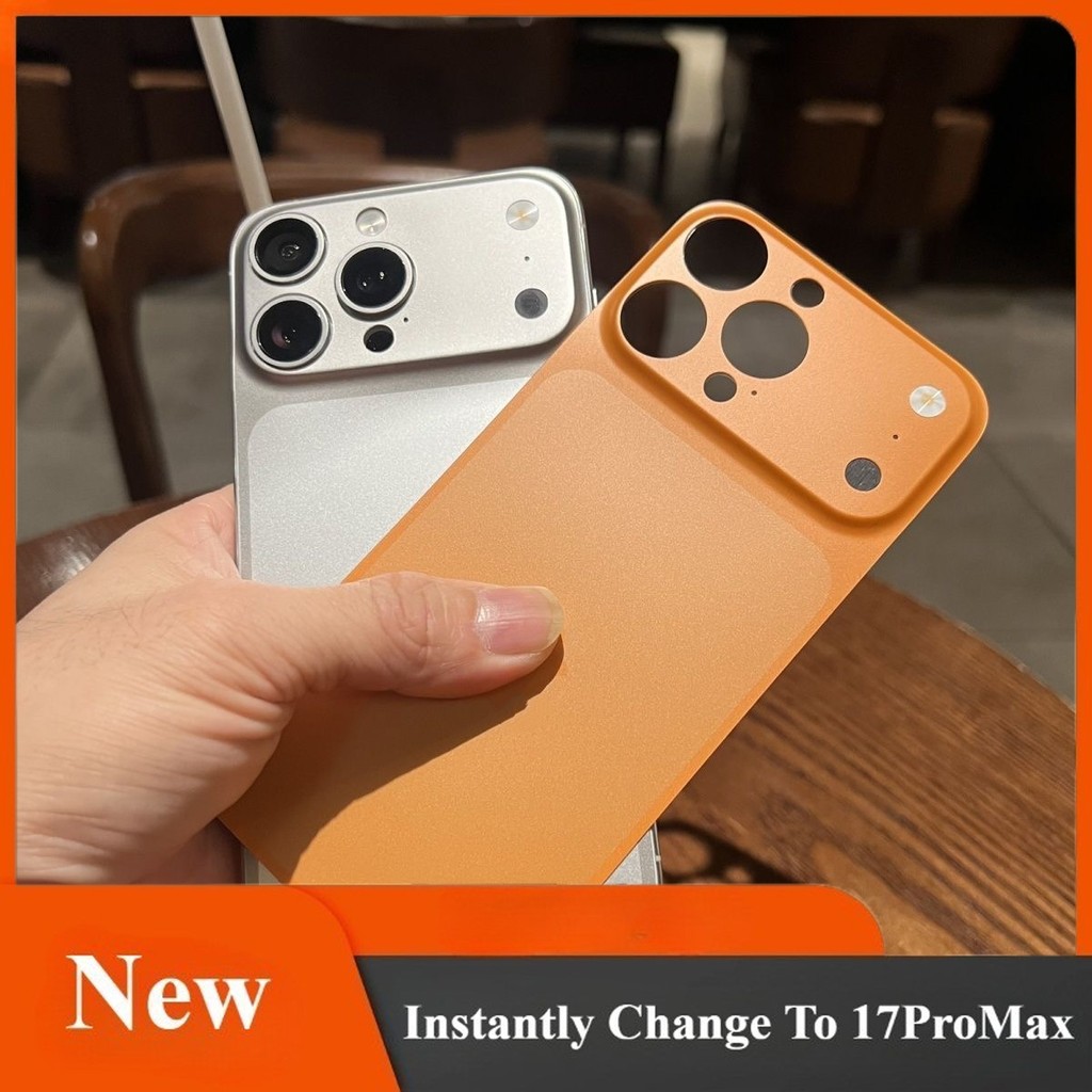 เปลี่ยนเป็น 17 Pro Max โทรศัพท์กลับฟิล์ม Bare Feel เมมเบรนด้านหลังเข้ากันได้สําหรับ iPhone 13 14 15 16 Pro Max Matte Scratch-proof ปลอมปกหลัง