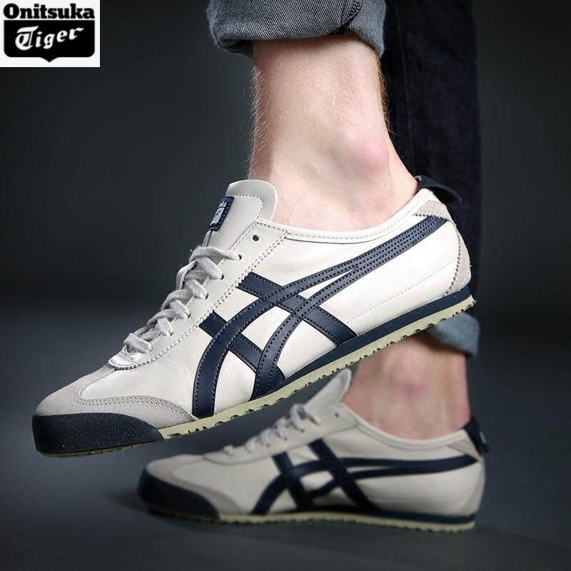 Asics Onitsuka Tiger (Onitsuka Tiger) Mexico 66 รองเท้าผ้าใบหนังแท้ Midsole