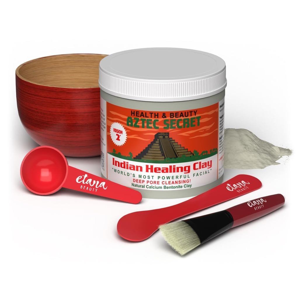 Aztec Secret Essential Clay Mask Kit by Etana – เบนโตะไนท์แคลเซียมธรรมชาติ 100% สําหรับทําความสะอาดร