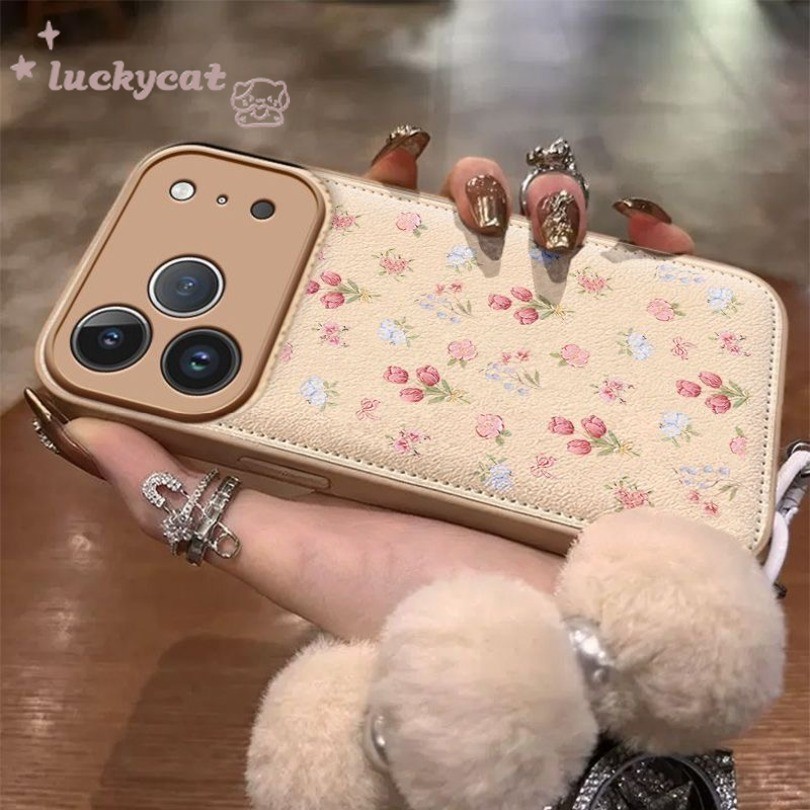 เข้ากันได้กับiPhone 17 16 15 14 13 12 11 Pro Max X Xr Xs Max 7 8 Plus SE2020 เคสโทรศัพท์Insดอกไม้ที่สวยงามS oftฝาครอบโทรศัพท์หนัง