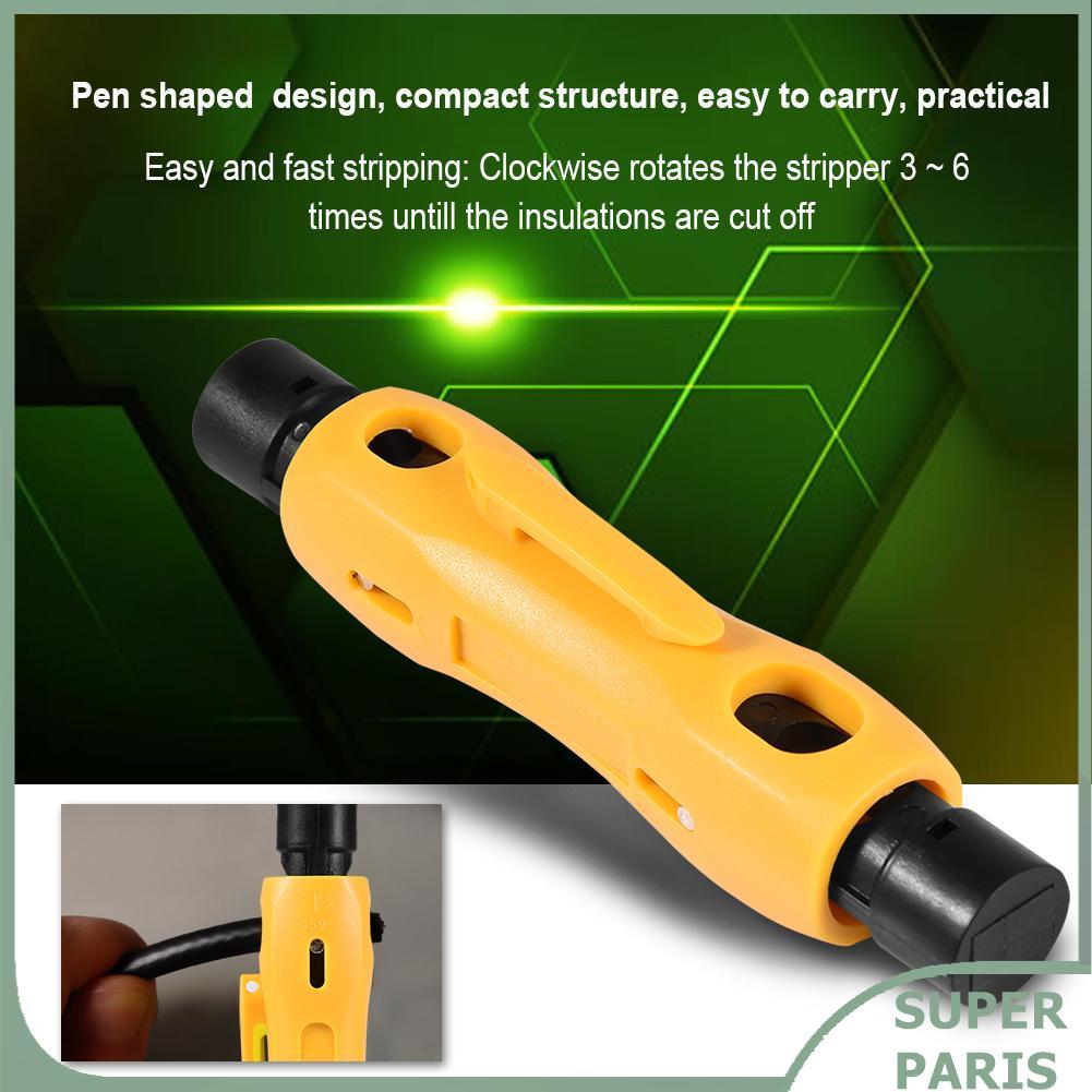 Superparis Superparis Zerone COAX COAXIAL CABLE Stripper เครื่องมือสำหรับ RG59 RG6 RG7 RG11 เปลี่ยน