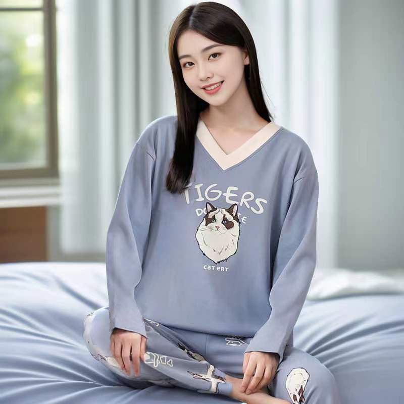 【11.11优惠大促】长袖睡衣女春秋季卡通套装新款v领睡衣女秋冬家居服fadacai666.thfadacai666th20251107