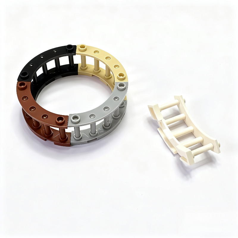 10PCS 30056 รั้ว 4x4x2 ไตรมาสรอบ Spindled 2 Studs MOC Part Building Blocks DIY อุปกรณ์เสริมอิฐของเล่นสําหรับเด็ก