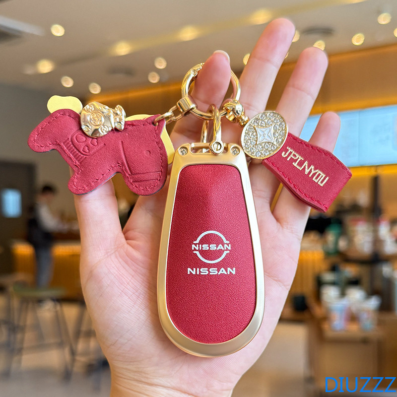 โลหะหนังกุญแจรถสําหรับ Nissan N7 2025 N7pro N7max พวงกุญแจผู้ถือ Fob อุปกรณ์เสริม