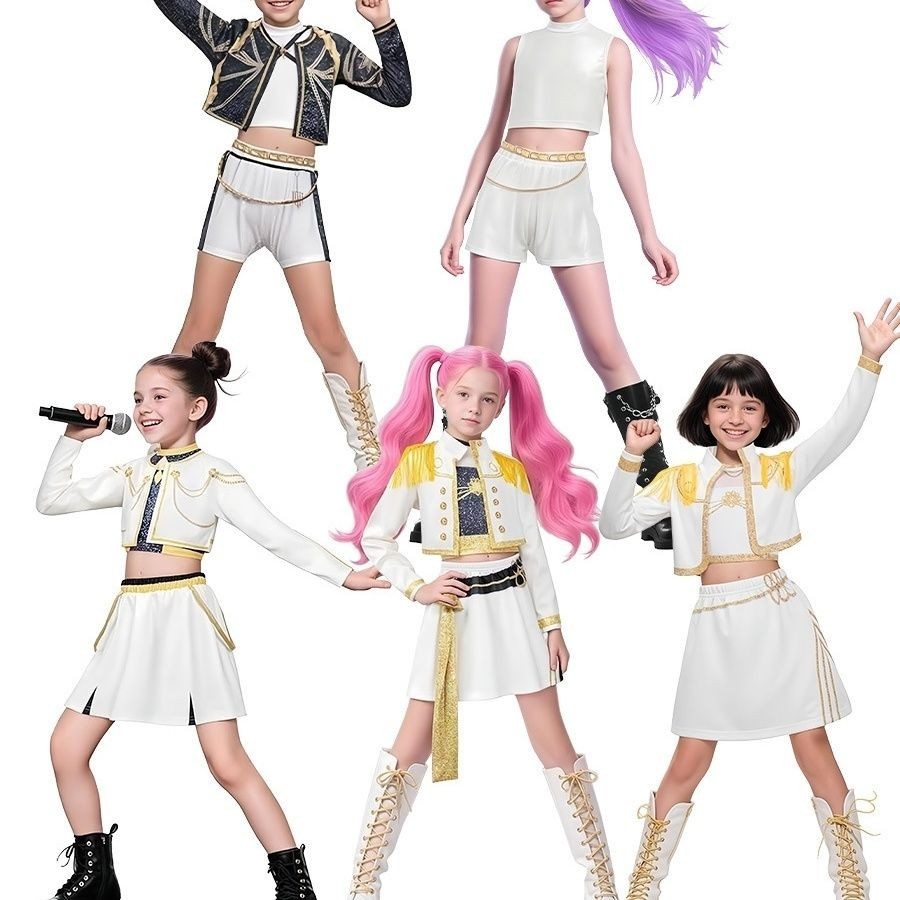 K-POP แม่มด Hunters Cosplay เครื่องแต่งกาย Lumi Mirazo Ivan สีขาว สำหรับฮาโลวีน