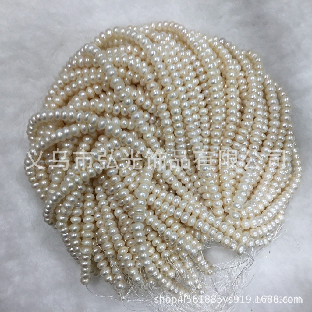 สร้อยคอและข้อมือ DIY ขนาด 4x8 มม., ลูกปัดทรงพายธรรมชาติ, อัญมณีสำหรับงานคราฟต์ 4JT9