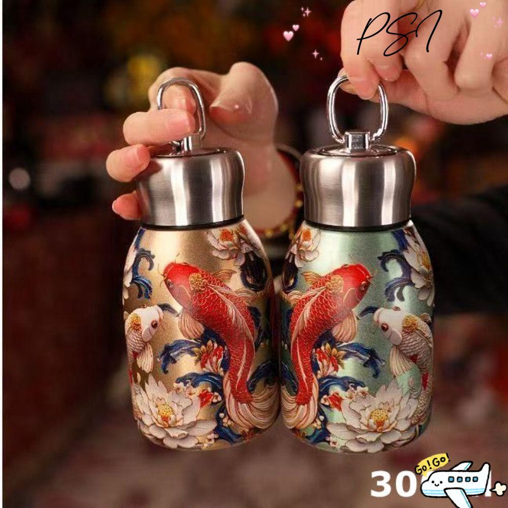 ถ้วยฉนวน ปอนด์ต่อตารางนิ้ว ขวดน้ําขนาด 300 มล แบบพกพาของขวัญสร้างสรรค์ป้องกันการรั่ว 316 สแตนเลสทนทานบางฉนวนขวดน้ําความร้อนเดินป่ากลางแจ้ง
