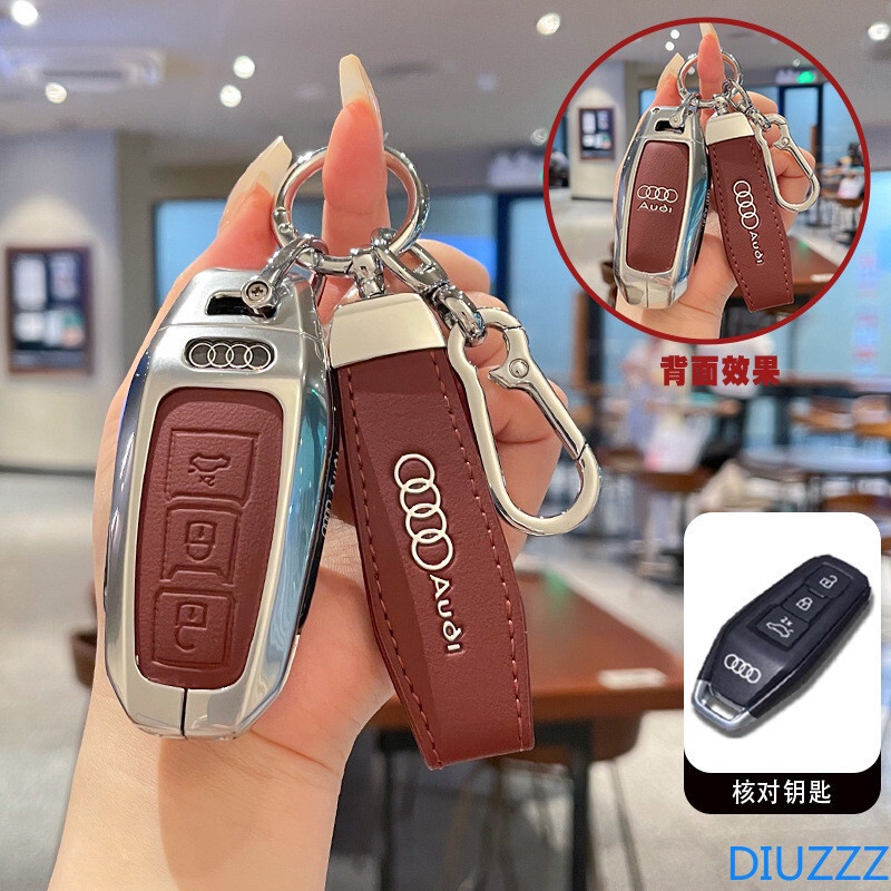 ใหม่โลหะผสมสังกะสีหนังกุญแจรถสําหรับ Audi A5 A5L 2025 Q5 Q6 Q6L A6 2025 + A6L A3 กระเป๋าอุปกรณ์เสริม